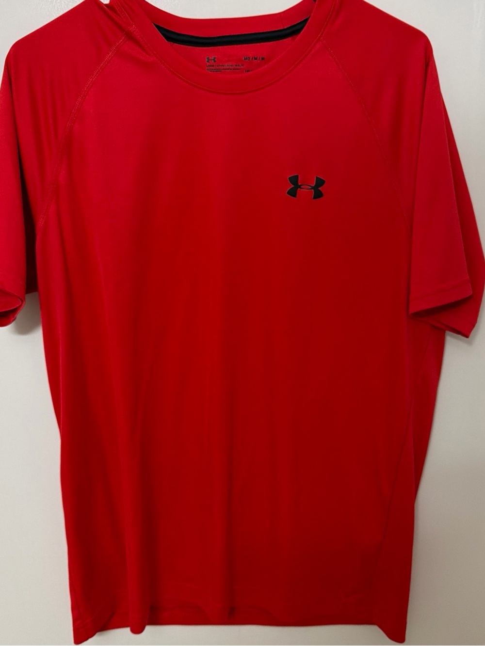 Under Armour Red Short Sleeve Performance Tee with Black Logo Accent